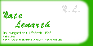 mate lenarth business card