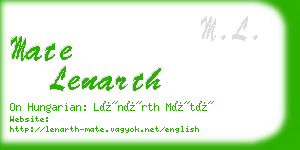 mate lenarth business card